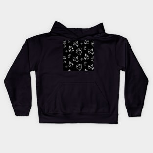 Black Abstract Faces Kids Hoodie